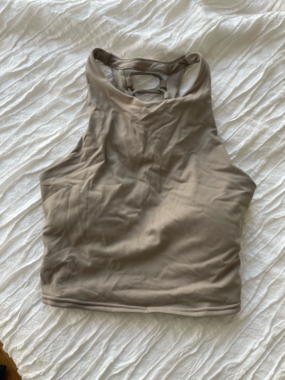 ALO Yoga Taupe High-Neck Crop Tank